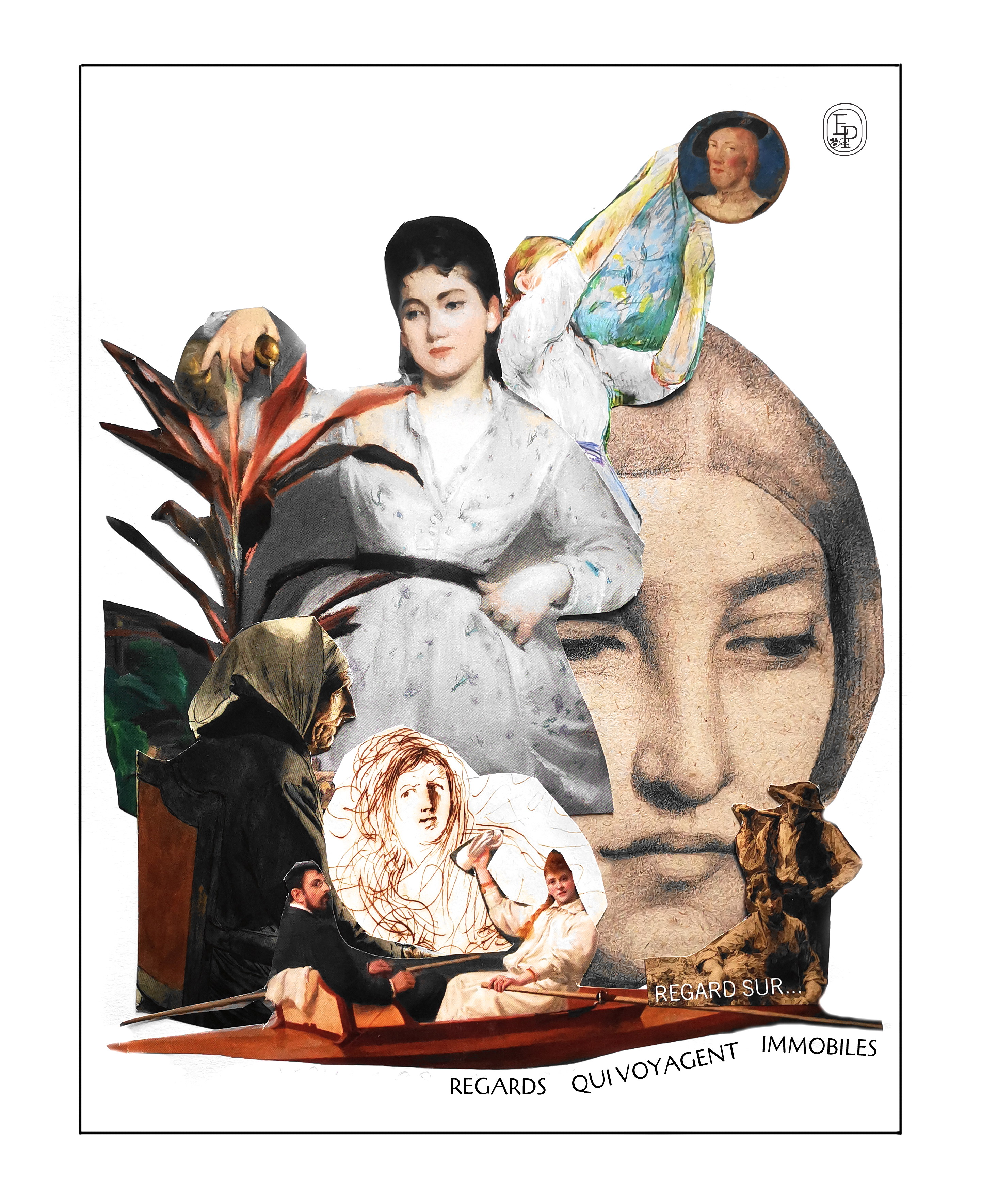 Collage EMILIE PRUVOST SOIN DES SENS REGARDS QUI VOYAGENT IMMOBILES