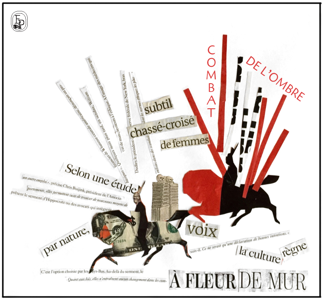 Collage EMILIE PRUVOST SOIN DES SENS rouge et noir