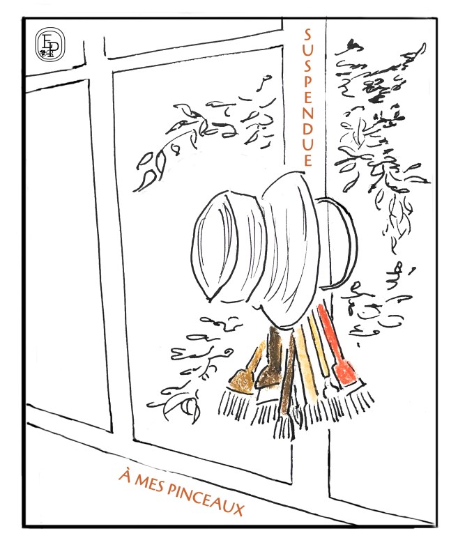 dessin plume contemplatif soin des sens pinceaux