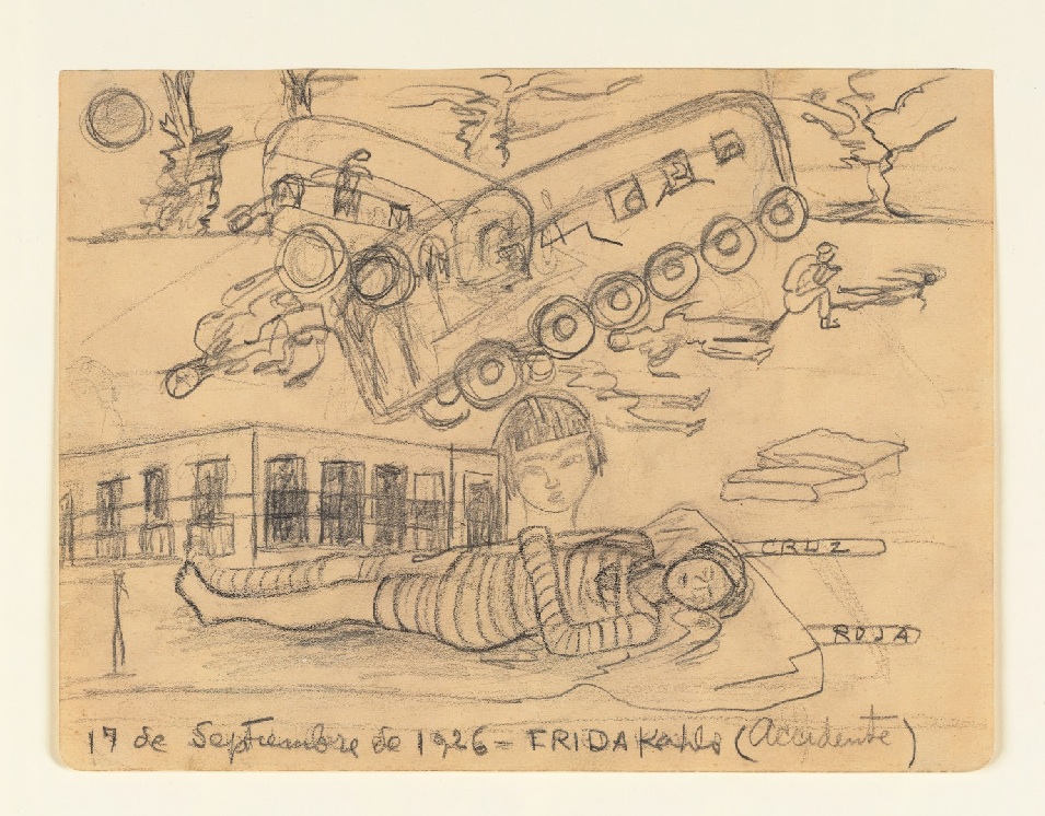 Accident de frida kahlo, dessin de 1926