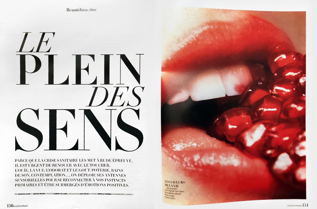 Soin des sens - Article Mme Figaro 1 et 2 - Madame figaro décembre 2020