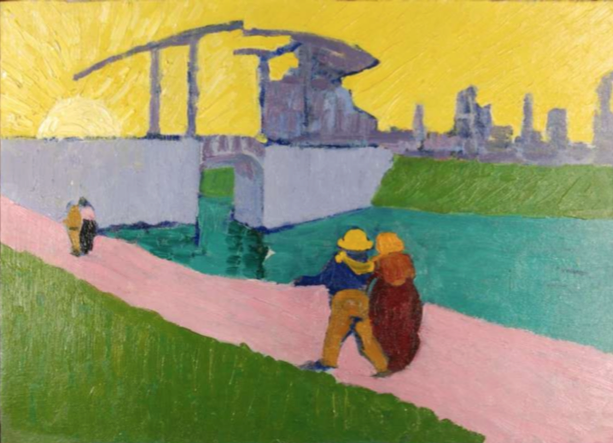 Le pont de Langlois, d'après van Gogh vers 1906 -1907, Giovanni Giacometti, collection PCC - Müller-Radlach 1997