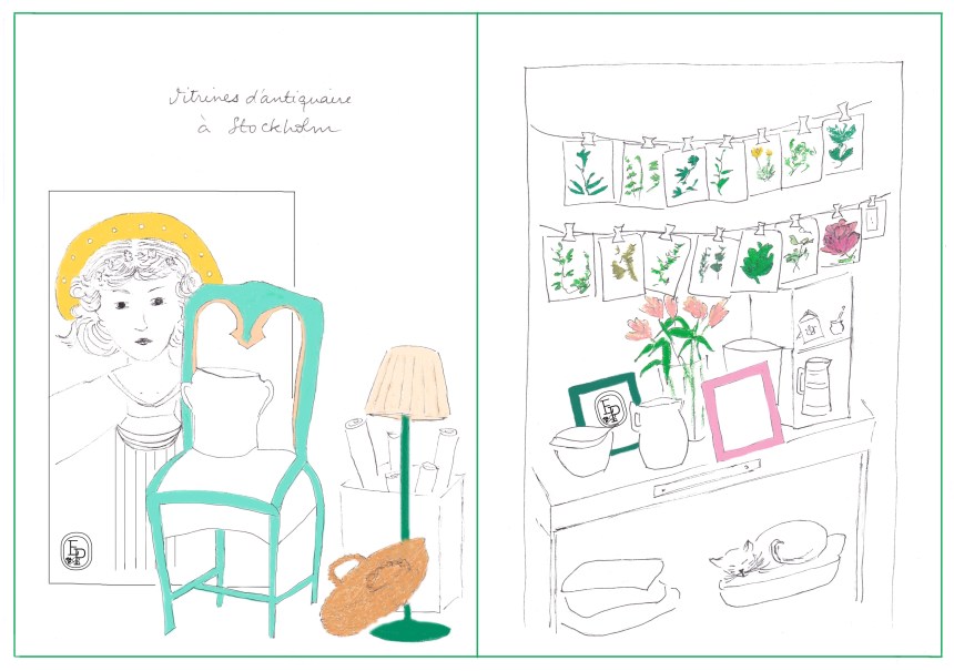 Carnet de voyage - Antiquaire à Stockholm - © Émilie Pruvost tous droits réservés