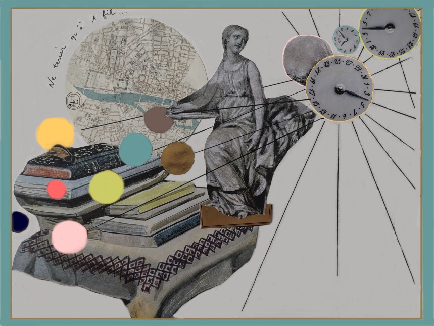 collage méditatif "Ne tenir qu'à 1 fil" - © Émilie Pruvost tous droits réservés